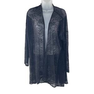 Rosemunde Copenhagen Black Lace Short Robe Women’s One Size Long Sleeve Lingerie